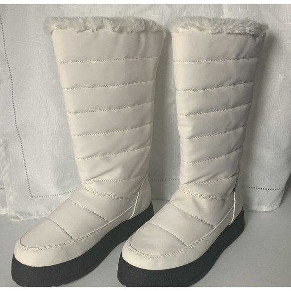🌹Women’s Winter Size 6.5 Boots Adrienne Vittadini Polar Cold Weather Boots White - Picture 2 of 11